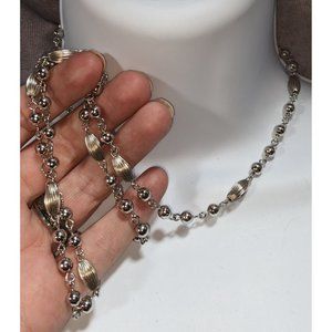Silver Abstract Jingly Beaded Necklace